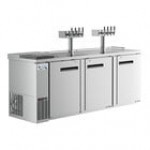 Avantco UDD-4-CT-8 Black Kegerator / Beer Dispenser with (2) Quadruple Tap Tower and Club Top - (3) 1/2 Keg Capacity