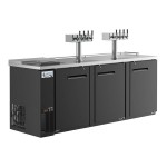 Avantco UDD-4-CT-8 Black Kegerator / Beer Dispenser with (2) Quadruple Tap Tower and Club Top - (3) 1/2 Keg Capacity
