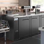 Avantco UDD-4-CT-8 Black Kegerator / Beer Dispenser with (2) Quadruple Tap Tower and Club Top - (3) 1/2 Keg Capacity