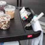 Metro myCart MY2030-34BL Black Utility Cart with Three Shelves and Chrome Posts - 24