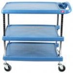 Metro myCart MY2030-34BL Black Utility Cart with Three Shelves and Chrome Posts - 24