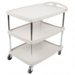 Metro myCart MY2030-34BL Black Utility Cart with Three Shelves and Chrome Posts - 24