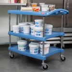 Metro myCart MY2030-34BL Black Utility Cart with Three Shelves and Chrome Posts - 24