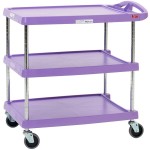 Metro myCart MY2030-34BL Black Utility Cart with Three Shelves and Chrome Posts - 24