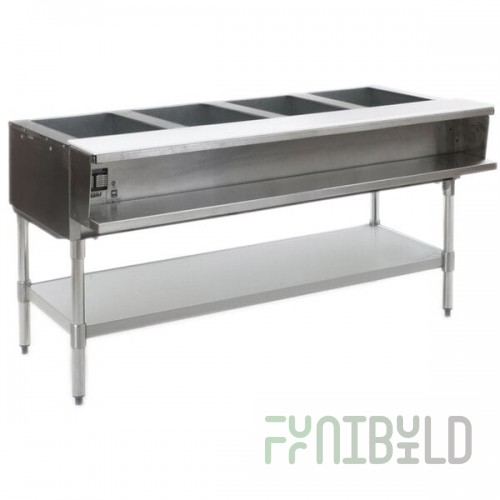 Eagle Group ASWT4 Natural Gas Four Pan Sealed Well Water Bath Steam Table with Stainless Steel Legs