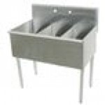 Advance Tabco 4-3-36 Three Compartment Stainless Steel Commercial Sink - 36 Advance Tabco 4-3-36 Three Compartment Stainless Steel Commercial Sink - 36