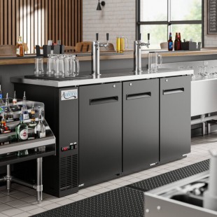 Avantco UDD-72-HC (2) Double Tap Kegerator Beer Dispenser - Black, (3) 1/2 Keg Capacity