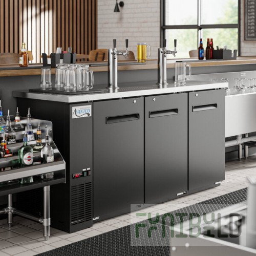 Avantco UDD-72-HC (2) Double Tap Kegerator Beer Dispenser - Black, (3) 1/2 Keg Capacity