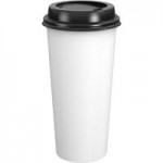 EcoChoice 20 oz. Sleeveless Ripple Kraft Paper Hot Cup and Lid - 100/Case