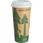 EcoChoice 20 oz. Sleeveless Ripple Kraft Paper Hot Cup and Lid - 100/Case