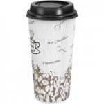 EcoChoice 20 oz. Sleeveless Ripple Kraft Paper Hot Cup and Lid - 100/Case