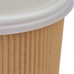 EcoChoice 20 oz. Sleeveless Ripple Kraft Paper Hot Cup and Lid - 100/Case