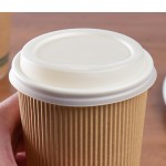 EcoChoice 20 oz. Sleeveless Ripple Kraft Paper Hot Cup and Lid - 100/Case