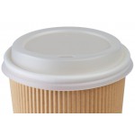 EcoChoice 20 oz. Sleeveless Ripple Kraft Paper Hot Cup and Lid - 100/Case