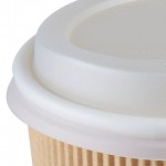 EcoChoice 20 oz. Sleeveless Ripple Kraft Paper Hot Cup and Lid - 100/Case