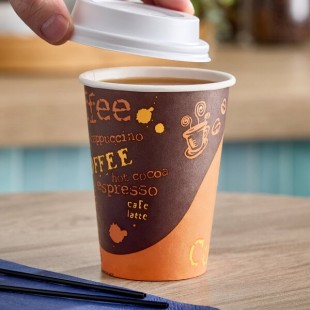 Choice 12 oz. Coffee Print Poly Paper Hot Cup - 1,000/Case Choice 12 oz. Coffee Print Poly Paper Hot Cup - 1,000/Case