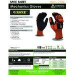Cordova OGRE-Flex 13 Gauge Hi-Vis Orange Polyester Food-Safe Gloves with Black Sandy Nitrile Palm Coating and TPR Protectors - Large