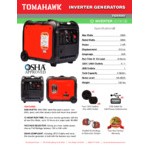 Tomahawk Inverter Series Gasoline-Powered Portable Inverter Generator with Electric Push Start TG5500i - 5,000 / 5,500W, 120/240V Tomahawk Inverter Series Gasoline-Powered Portable Inverter Generator with Electric Push Start TG5500i - 5,000 / 5,500W, 120/240V