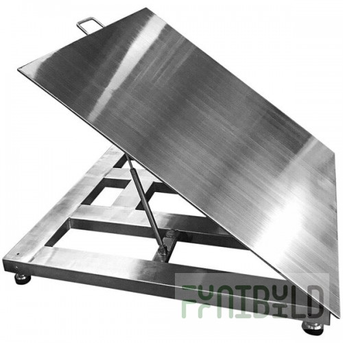 Optima Weighing Systems OP-916SS-LT-5-5-10000 10,000 lb. Stainless Steel Washdown Floor Scale with 5' x 5' Lift Top Platform