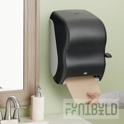Tork 84TR Black Automatic Transfer Lever Roll Hand Towel Dispenser H21