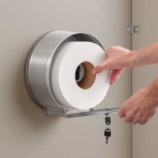 Lavex Stainless Steel Surface-Mounted Jumbo Single-Roll Toilet Tissue Dispenser Lavex Stainless Steel Surface-Mounted Jumbo Single-Roll Toilet Tissue Dispenser