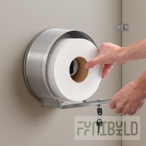 Lavex Stainless Steel Surface-Mounted Jumbo Single-Roll Toilet Tissue Dispenser