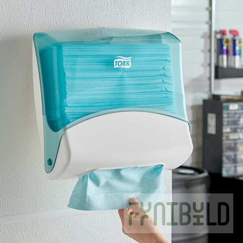 Tork Performance W4 Aqua / White Folded Wiper / Cloth Dispenser 654021