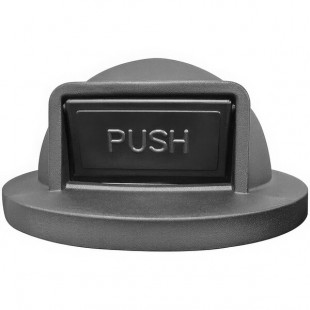 Witt Industries EXP-DTLID Black Plastic Dome Top Lid with Push Door for 48 Gallon Steel Mesh Trash Cans