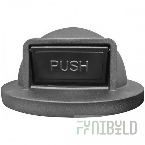 Witt Industries EXP-DTLID Black Plastic Dome Top Lid with Push Door for 48 Gallon Steel Mesh Trash Cans