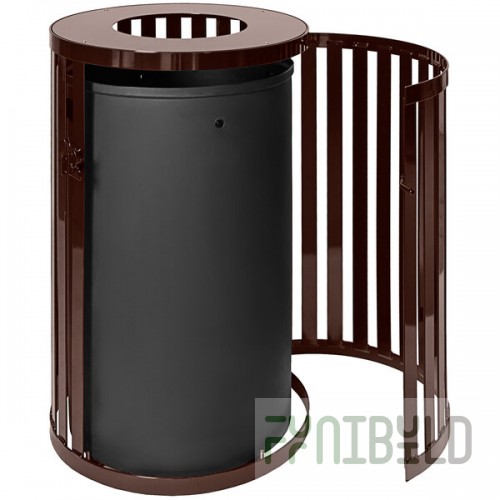 Ex-Cell Kaiser SCTP-40 COF Streetscape Coffee Gloss 45 Gallon Round Outdoor Trash Can