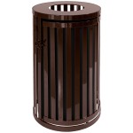 Ex-Cell Kaiser SCTP-40 COF Streetscape Coffee Gloss 45 Gallon Round Outdoor Trash Can