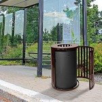 Ex-Cell Kaiser SCTP-40 COF Streetscape Coffee Gloss 45 Gallon Round Outdoor Trash Can