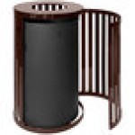 Ex-Cell Kaiser SCTP-40 COF Streetscape Coffee Gloss 45 Gallon Round Outdoor Trash Can