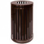Ex-Cell Kaiser SCTP-40 COF Streetscape Coffee Gloss 45 Gallon Round Outdoor Trash Can