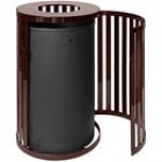Ex-Cell Kaiser SCTP-40 COF Streetscape Coffee Gloss 45 Gallon Round Outdoor Trash Can