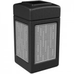Commercial Zone 732906199 42 Gallon Black Square Trash Can with Stainless Steel Horizontal Line Panels and Dome Lid Commercial Zone 732906199 42 Gallon Black Square Trash Can with Stainless Steel Horizontal Line Panels and Dome Lid