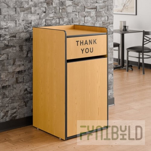 Lancaster Table & Seating Waste 35 Gallon Natural Waste Receptacle Enclosure with 
