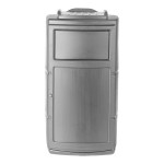 Commercial Zone 775903SE PolyTec 25 Gallon Gray Square Side Entry Trash Can with Dual-Flipper Dome Lid and Tray Return Commercial Zone 775903SE PolyTec 25 Gallon Gray Square Side Entry Trash Can with Dual-Flipper Dome Lid and Tray Return