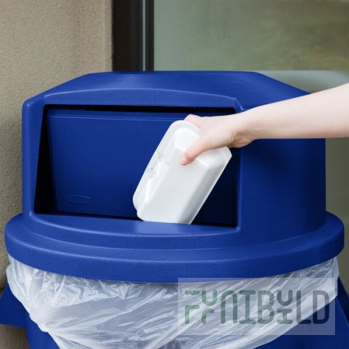 Rubbermaid® 1834840 BRUTE 44 Gallon Blue Round Dome Top Trash Can Lid
