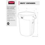 Rubbermaid® 1834840 BRUTE 44 Gallon Blue Round Dome Top Trash Can Lid