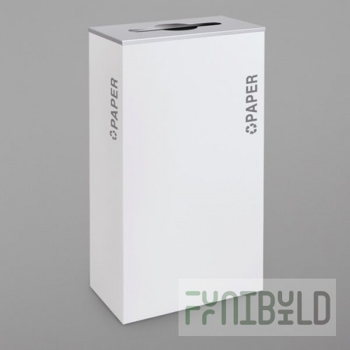 Ex-Cell Kaiser RC-KD17-P BT-WHT Black Tie Kaleidoscope White Gloss 17 Gallon Rectangular Paper Receptacle