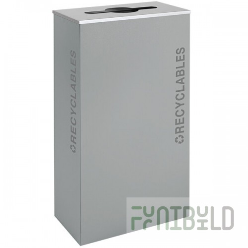 Ex-Cell Kaiser RC-KD17-R BT-HMG Black Tie Kaleidoscope Hammered Gray 17 Gallon Rectangular Recyclables Receptacle