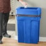 Toter Slimline 23 Gallon Blue Trash Can with Blue Drop Shot Lid Toter Slimline 23 Gallon Blue Trash Can with Blue Drop Shot Lid
