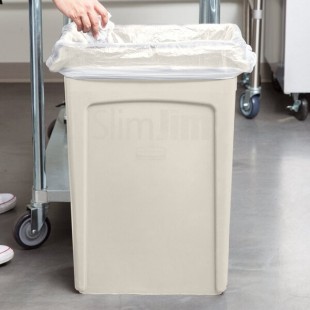 Rubbermaid® FG354060BEIG 92 Qt. / 23 Gallon Slim Jim Beige Rectangular Trash Can Rubbermaid® FG354060BEIG 92 Qt. / 23 Gallon Slim Jim Beige Rectangular Trash Can