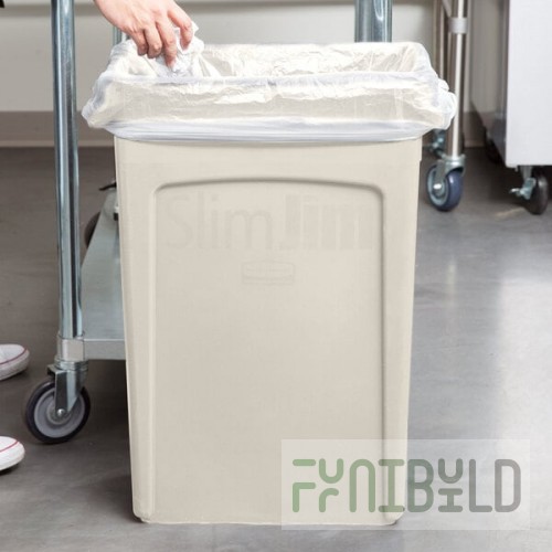 Rubbermaid® FG354060BEIG 92 Qt. / 23 Gallon Slim Jim Beige Rectangular Trash Can