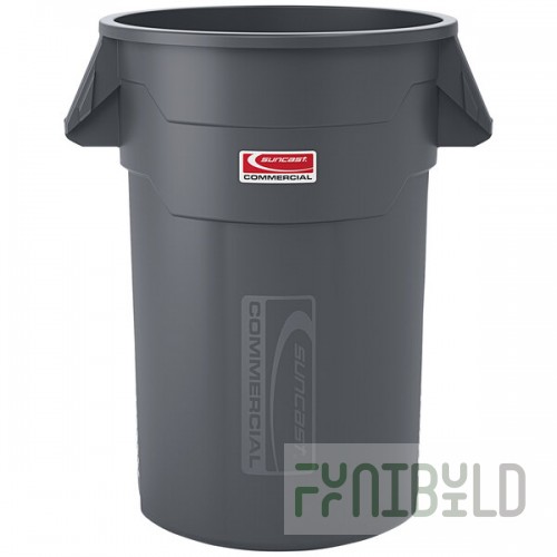 Suncast TCU44GY 44 Gallon Gray Round Trash Can