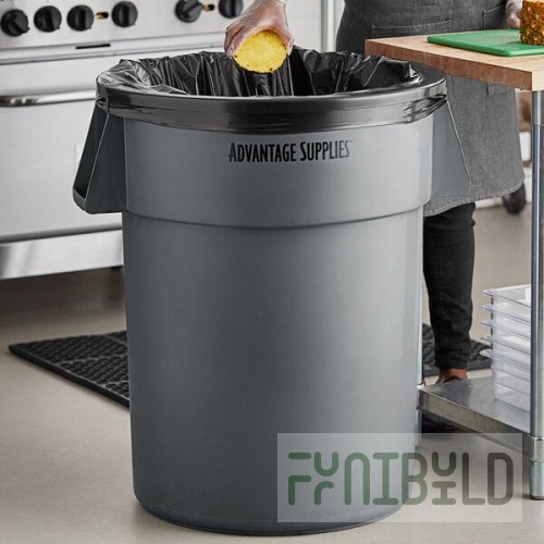 Advantage Supplies 55 Gallon Gray Round Commercial Trash Can