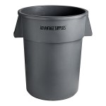 Advantage Supplies 55 Gallon Gray Round Commercial Trash Can