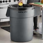 Advantage Supplies 55 Gallon Gray Round Commercial Trash Can