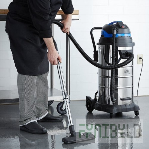 Lavex 16 Gallon Stainless Steel Commercial Wet / Dry Vacuum with Toolkit - 100-120V, 1200W